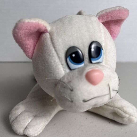 Vintage Pound Puppy Purries Kitty Cat White with Gray Stripes Tabby Plush 7" - Picture 7 of 13